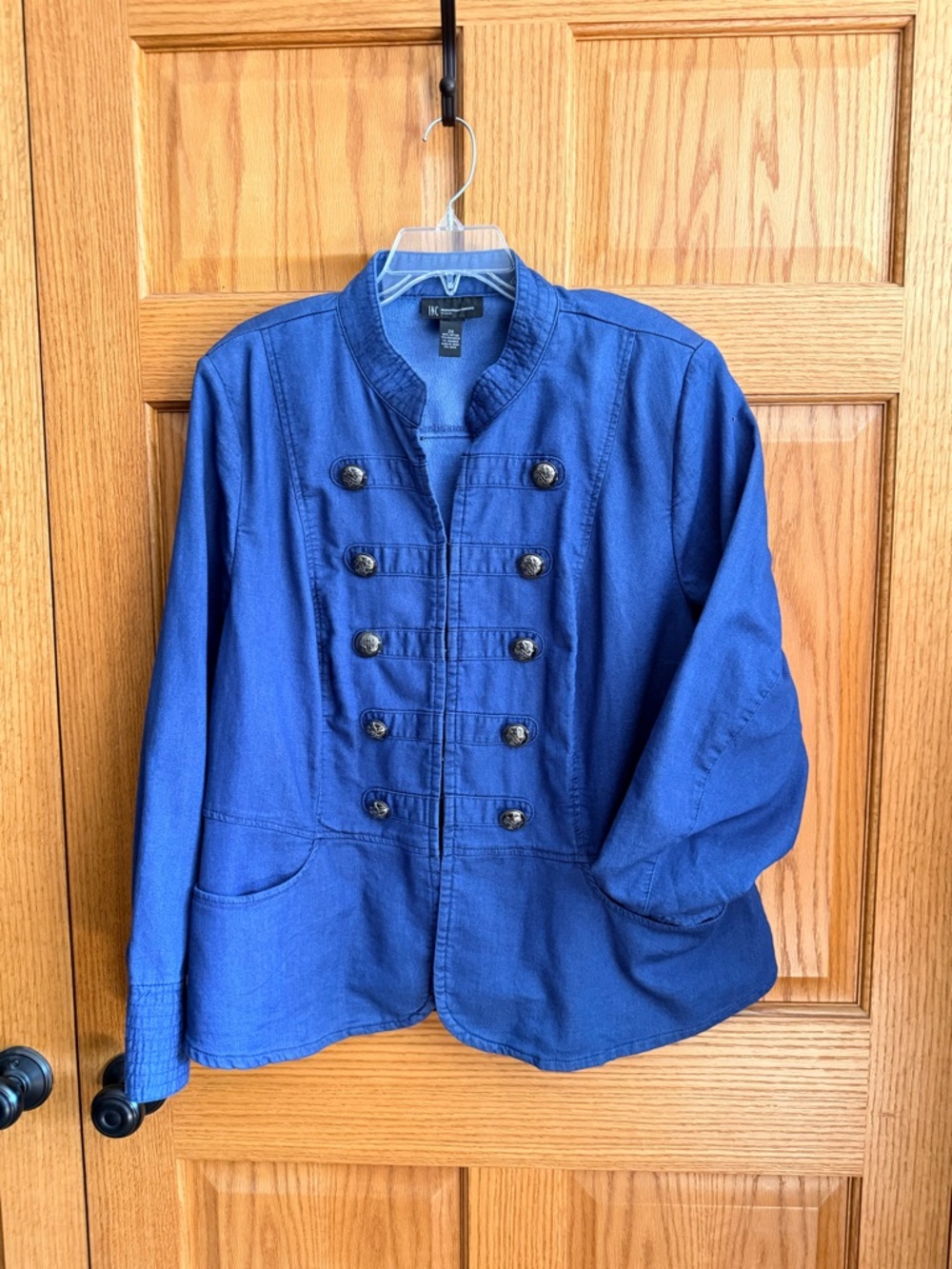 INC International Concepts Navy Blue Military-Style Jacket